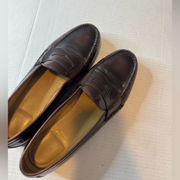 Men’s Cole Haan Leather Penny Loafers Sz 11.5 M Leather Soles Burgundy Cordovan - Picture 15 of 16